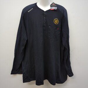 Bulwark FR Flex Knit Long Sleeves Men's Henley Shirt 3XL Navy